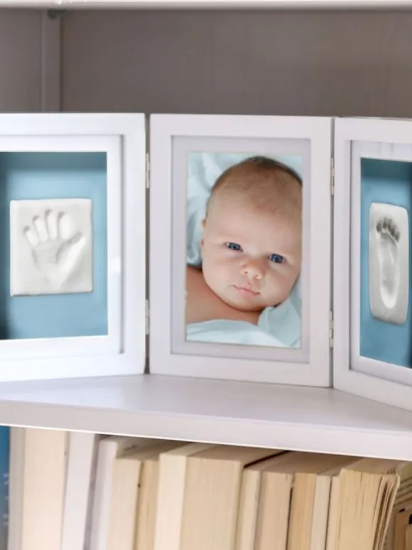Babyprints Deluxe - triplakehys käden- ja jalanjäljelle + valokuvalle, valkoinen