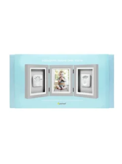 Babyprints Deluxe - triplakehys käden- ja jalanjäljelle + valokuvalle, harmaa