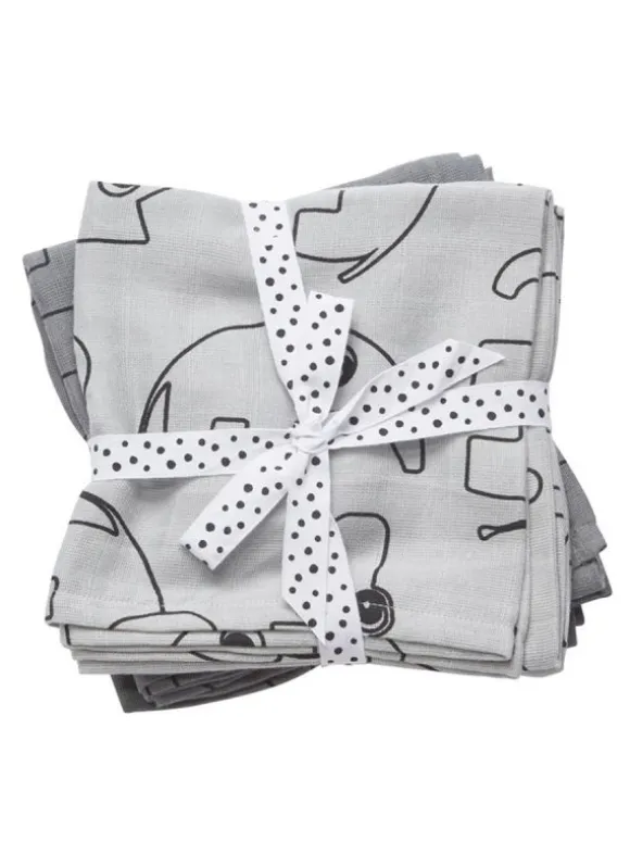 Done By Deer - harsoliina 2-pack 70x70 - Contour grey