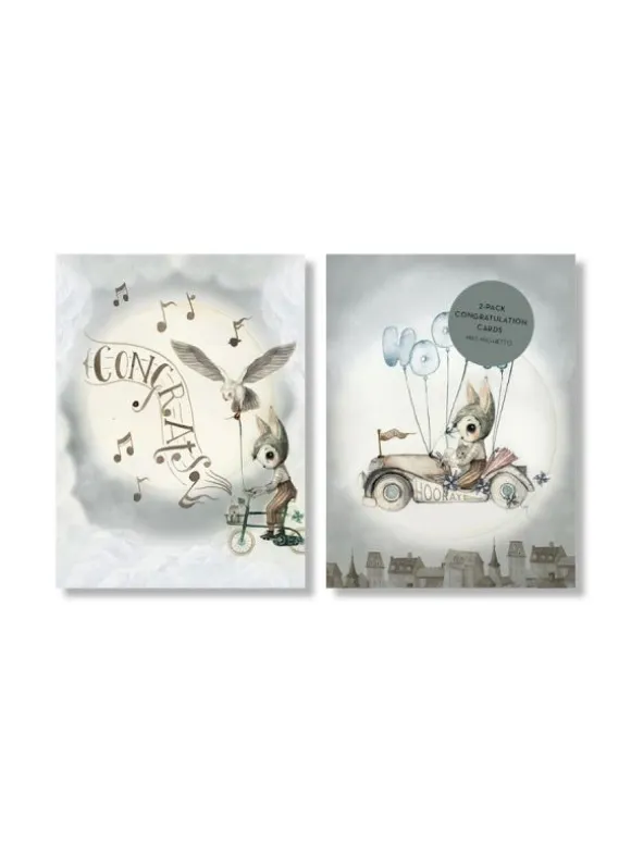 Mrs Mighetto - onnittelukortti 2-pack - FLYING CAR