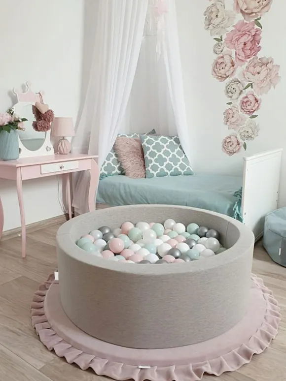 Pehmeä pallomeri + pallot (valitse värit), light grey