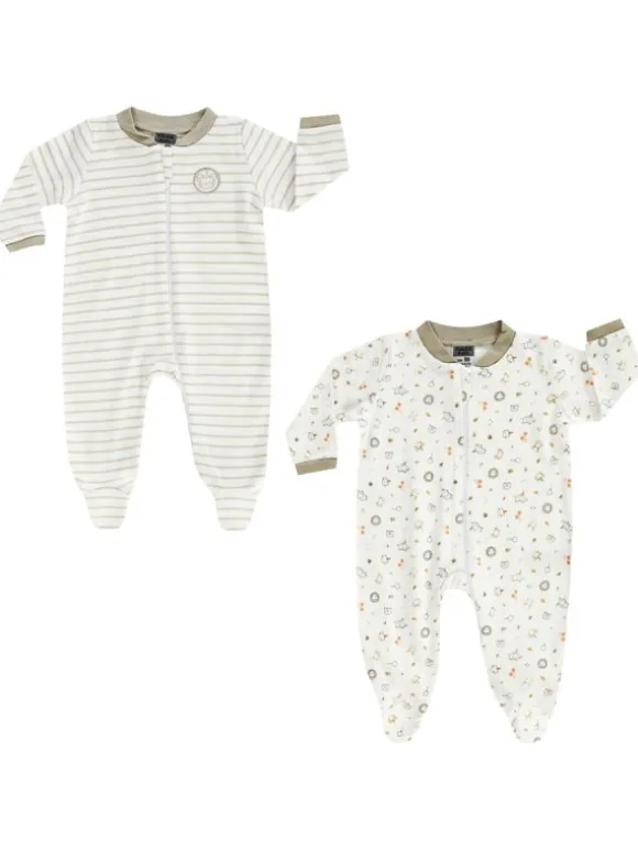 Pitkähihainen vauvan haalari 2-PACK, hiekka | BOLEY
