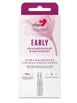 Raskaustesti RFSU puikko 2kpl -testaa varhain