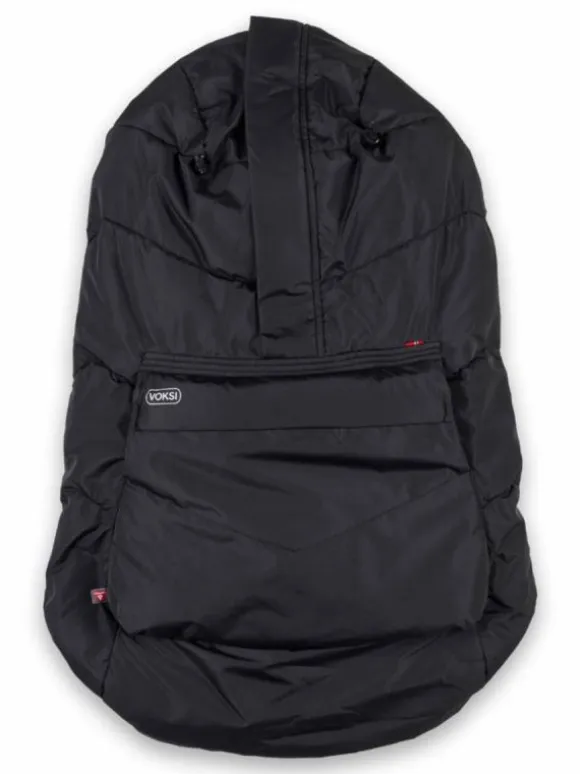 Voksi Carrier Cover – Kantorepun lämmin tuulisuoja vauvalle, Black